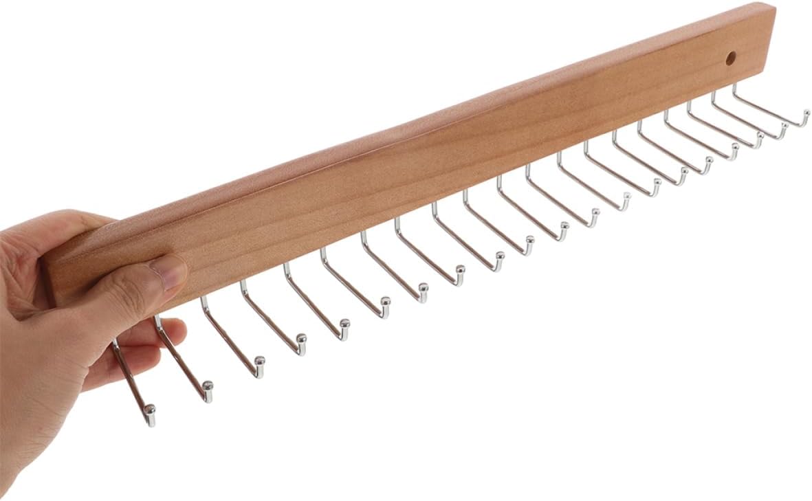 2pcs Wooden Tie and Belt Rack Closet Wall-Mounted Tie Holder Organizer Space-Saving Hanger Stylish and Sturdy Design