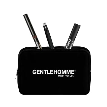 Gentlehomme - The Eyebrow Kit - Mens 2-in-1 Eyebrow Pencil, Clear Brow Gel, Tweezers & Travel Pouch - Shape & Groom Your Brows & Beard - Mens Grooming Bundle Kit - Dark Brown