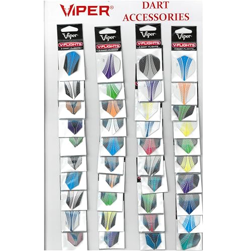 Viper von vergoldet Produkte Unisex W Dart Zubehör Karte mit 40 Dimplex Flights, Multi, One Size Viper von vergoldet Produkte Unisex W Dart Zubehör Karte mit 40 Dimplex Flights, Multi, One Size