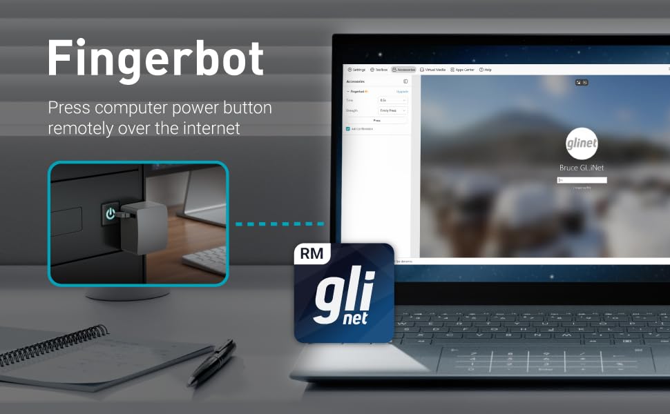 Miniatura 2 de GL.iNet Comet (GL-RM1) y Fingerbot - Control remoto de potencia para PC