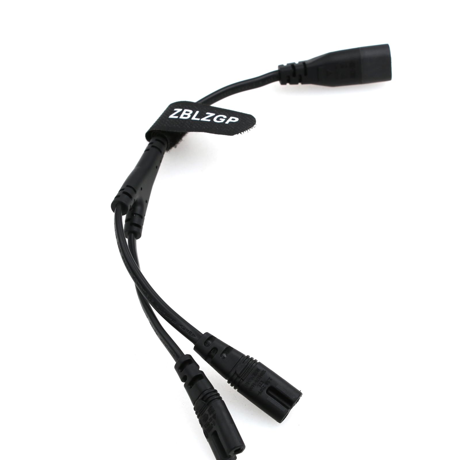 IEC320 C8 to 2X C7 Y Splitter AC Power Cord,IEC Figure 8 Male to 2 Female Power Splitter Cable,1 in 2 Out AC Power Cord,for LCD Monitors Speakers (10pack,C8-2x C7,Straight, 19.69in/50cm)