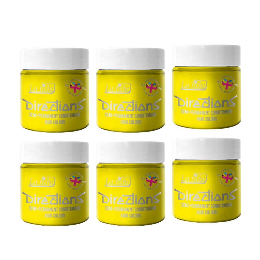6 x La Riche Directions Semi-Permanent Hair Color 100ml Tubs - Bright Daffodil