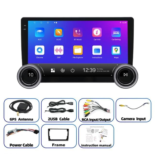Image of 10.1Diamond 2K Android Player, Gemstone 4 /32, Car Play 360 Camera Support DVR Camera Support 10.1-inch Android Car Stereo with GPS, WiFi, Bluetooth, AUX, RCA, Power Cable, Frame