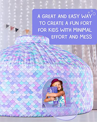Skywin Air Tent Fort Large Mermaid With Door Playhouse For Kids - Inflatable Kids Fort Sets Up And Stores Away In Seconds (Fan Not Included) (With Door) #TOP2