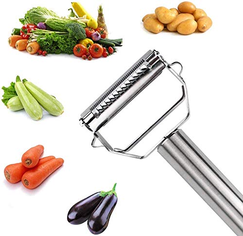 Angeer Julienne Peeler, Stainless Steel Vegetable Peeler, Double-Sided Blade Vegetable Julienne Cutter And Fruit Slicer, Dual Blade Multifunction Potato Peeler #TOP1
