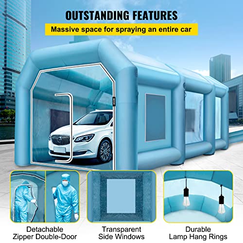 Happybuy Inflatable Paint Booth 29.5X20X13 Ft Spray Paint Booth, Powerful 1100W+350W Blowers Inflatable Spray Booth With Air Filter System, Car Paint Booth For Car Parking Tent Workstation #TOP3