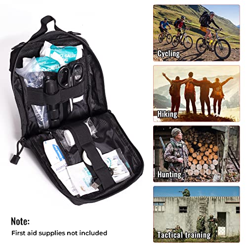 Jiede Tactical Molle Edc Pouch, Tactical First Aid Nylon Bag Emt Ifak Rip-Away Pouch Medical Supplies Bag Multi-Purpose Compact Utility Pouch For Outdoor Activities (Large Black) #TOP1