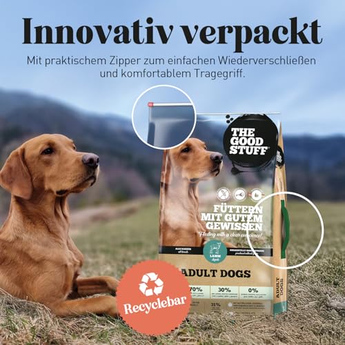 The GOODSTUFF Lamm (Adult) 12,5 kg | Hochwertiges Hundetrockenfutter getreidefrei | Mit frischem Lammfleisch | Hundefutter trocken für ausgewachsene Hunde | ausgewogenes Trockenfutter für Hunde