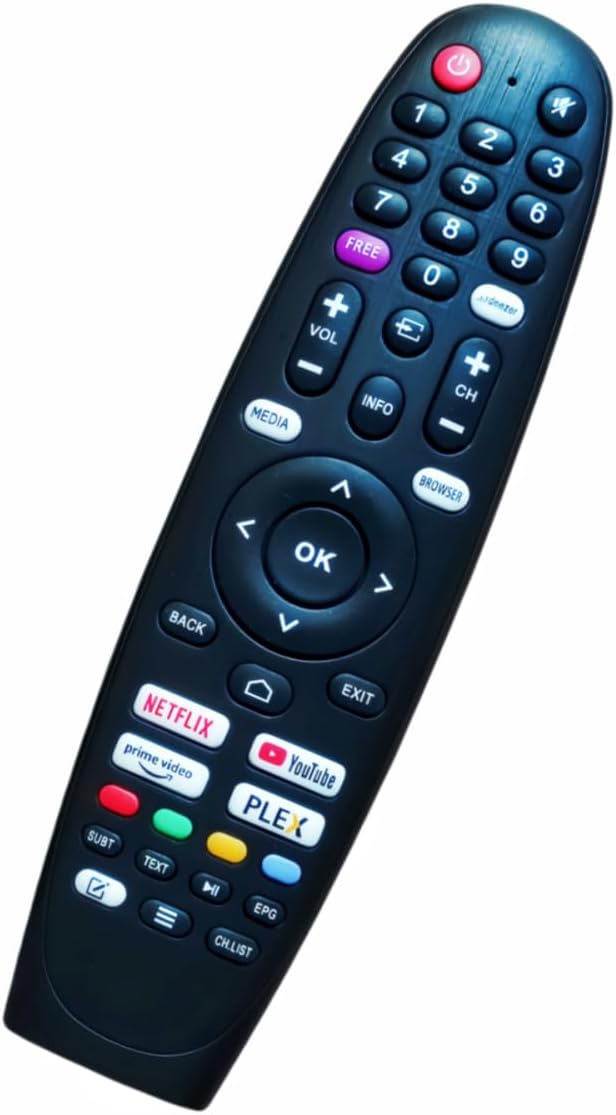 Angled front view of the replacement remote control