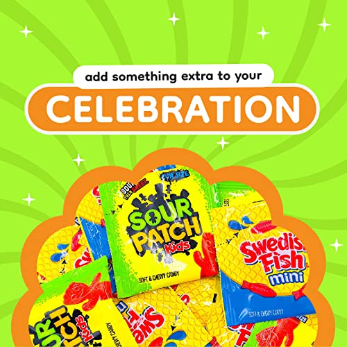 Laetafood Sour Patch Kids And Swedish Fish Mini Gummy Candy Fun Size Party Assortment, 65 Count Pack #TOP4