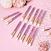 Lash Wash Brush, 20 Pcs Glitter Crystal Lash Cleaning Brush Lashs Shampoo Brushes Eyelashes Brushes Lashs Supplies for Nose Cleansing Eyelash Extensions Blackhead Washing (Pink)