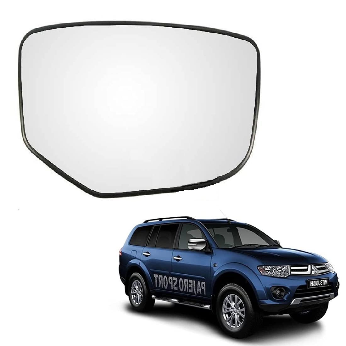 STYCARO-Side View Mirror Glass compatible with Mitsubhishi Pajero Sport 2012-2018 Model -Non Heated (RIGHT DRIVER SIDE)