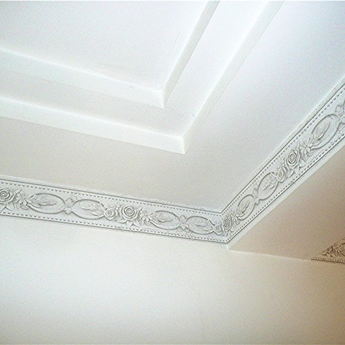 Redodeco 3D Pattern Self Adhesive Floral Molding Pvc Wallpaper Border Home Deco (White) #TOP4