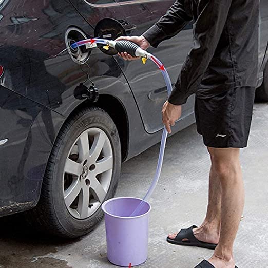 Brajin Liquid/Fuel - Transfer Pump Kit Tank Sucker Siphon Hose Pipe with 2 Durable PVC Hoses Newest High Flow Hand Pump Portable Manual Car Pump for Petrol Diesel Oil Liquid Water Fish Tank