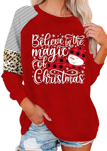 Merry Christmas Shirt Women Plaid Baseball Raglan Graphic 6 christmas shirt - red 4