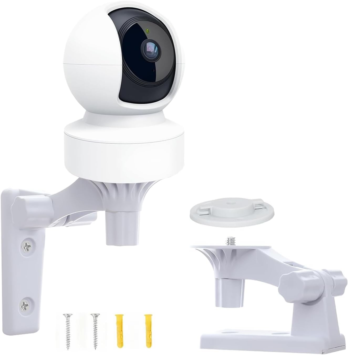 Wall Mount Compatible with TP-Link Tapo C210/ C200 and Kasa Indoor Pan EC70/ EC71/ KC410S, Adjustable Angles Bracket 180 Degree Rotation Easy to Install Security Camera Bracket/Holder, 1 Pack