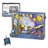 ROBOTIME 3D Puzzle Holz Sternennacht, Blumen-Modellbau Bausatz Für Erwachsene, Holzpuzzle Malerei Zum Aufhängen, Wanddekoration, DIY-Bastelset, Weihnachten