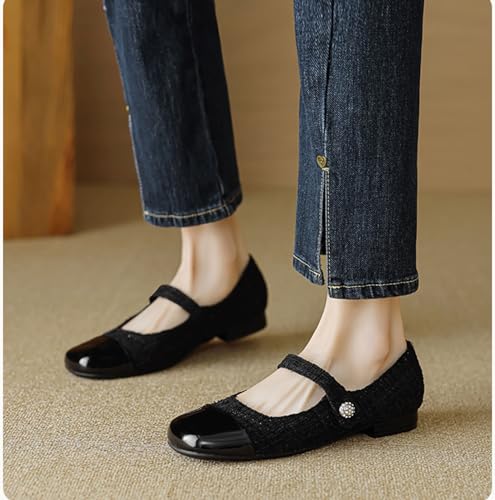 Women's Fashion Versatile French Fairy Style One Line with Mary Jane Shoes Summer Retro Square Toe Ballet Flats4