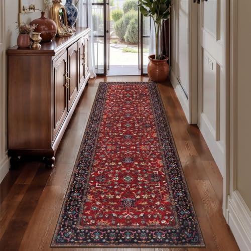 Image of Tangsoo Vintage 2.6x10 Washable Hallway Runner Rugs, Non Slip Rug Runners