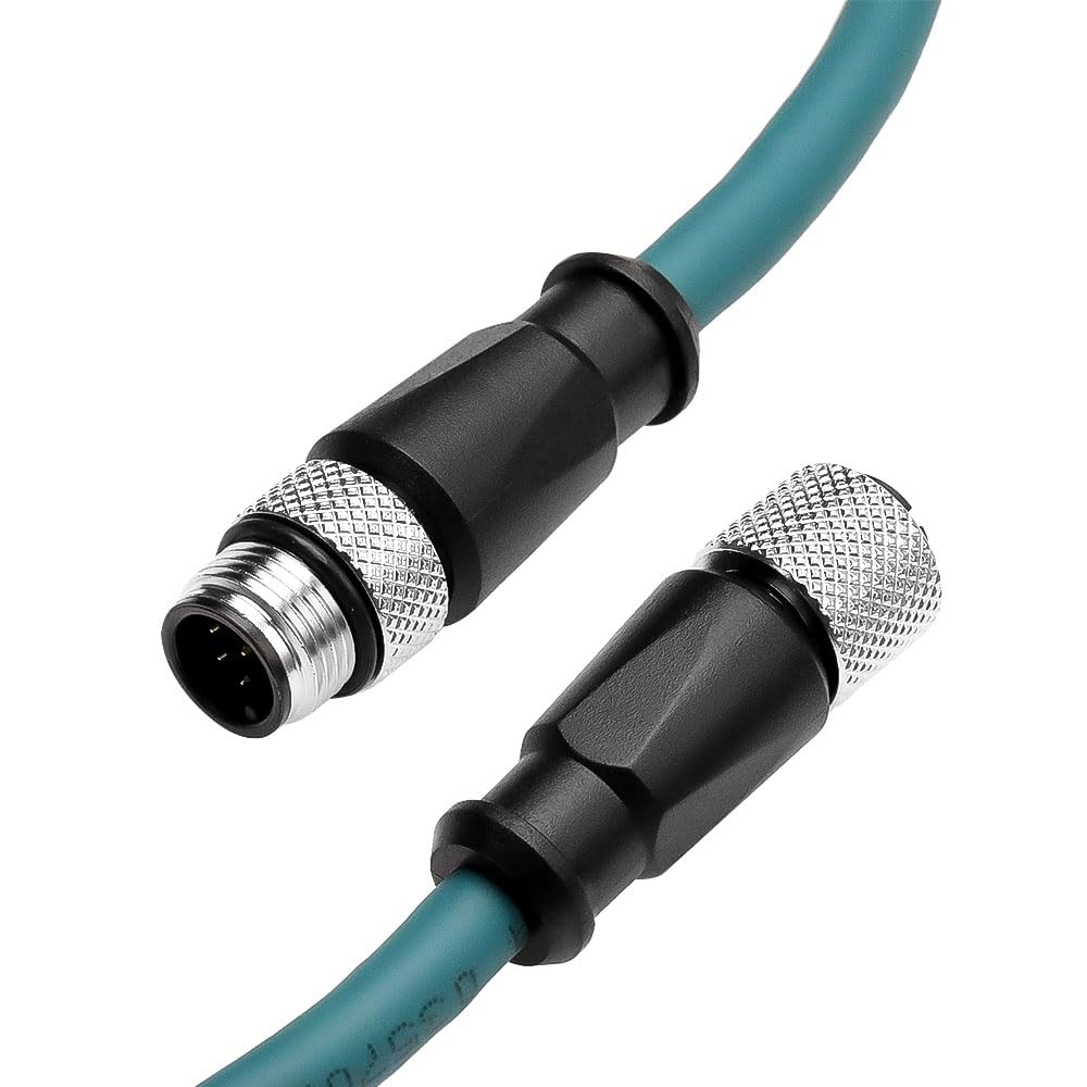 Uonecn M12 kod A 8-biegunowy wtyk na gniazdo Cat6a, ekranowany i bardzo elastyczny do czujników, siłowników i kamer przemysłowych, takich jak Cognex, zielony, 10 m