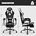 N-GEN GAMING Video Gaming Chair with Footrest Lumbar Support for Home Office High Back Recliner Height Adjustable Ergonomic Comfy Leather Computer Desk Chair (White)