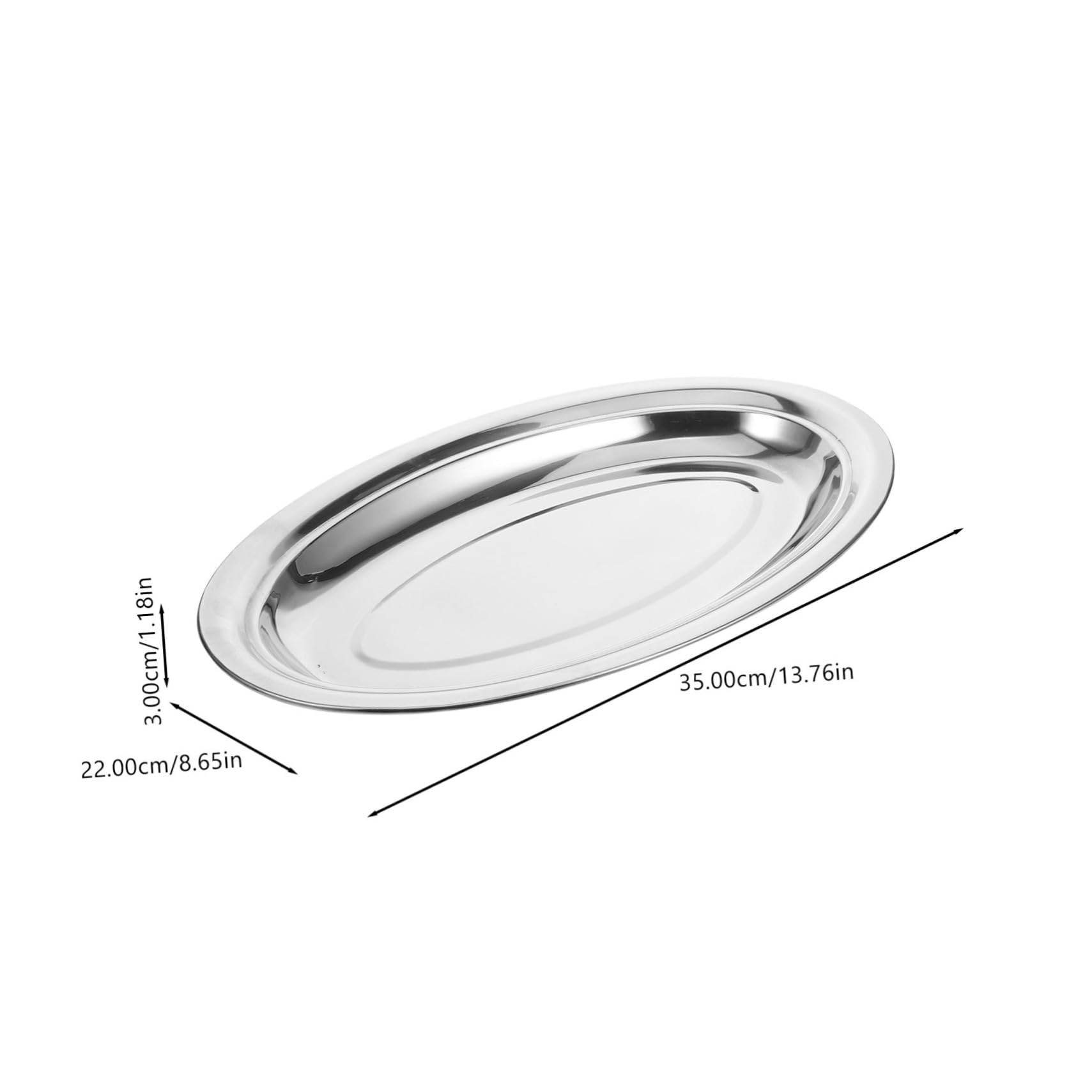 GRIRIW Stainless Steel Serving Plate Lightweight Portable Dish for Camping Picnics Design Safe Smooth Edges for Nutritional Meals
