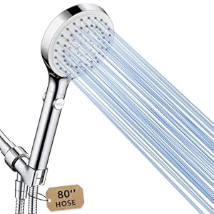 Shower Head with Handheld, High Pressure Handheld Shower Head with 80″ Extra Long Stainless Steel Hose & Adjustable Bracket, Showerhead with ON/OFF Switch for Pets Bath