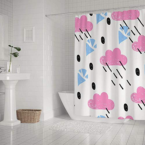 Rideau de douche polyester abstrait CHEHONG 152x184cm avec 12 crochets - 3