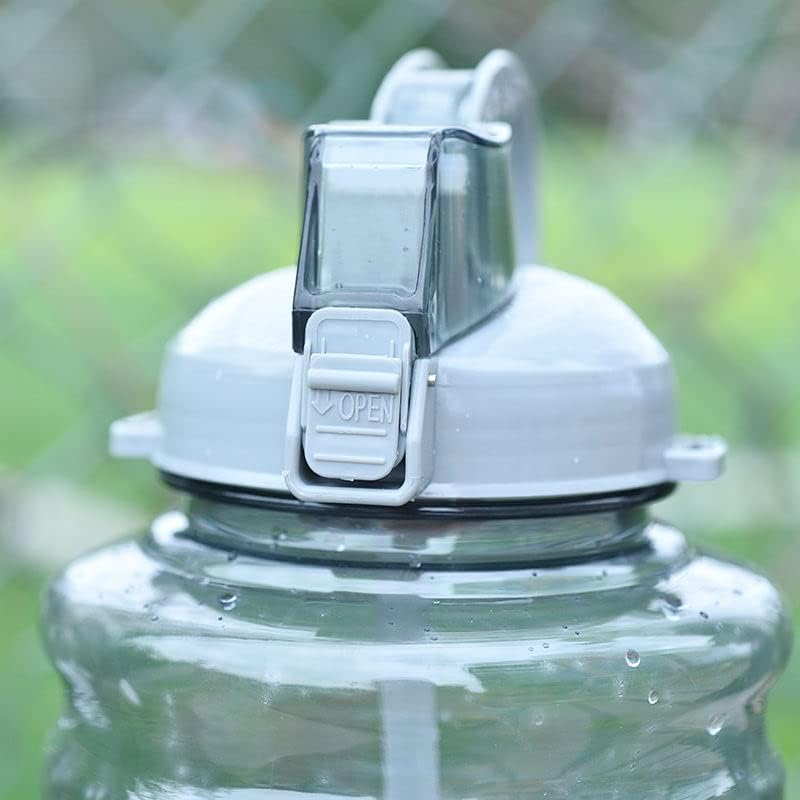 Image of Plastic 3 Liter Motivational Sports Gym Bottle Daily Water Intake With Time Markings Bpa-Free. Leak Proof For Adults For Gym, Travel And Office A- (Full Black)
