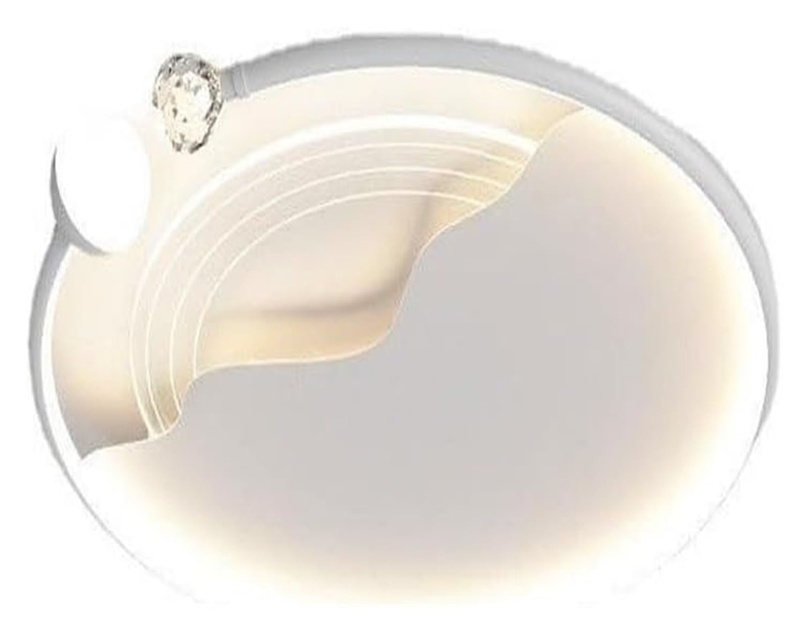 KXEcoLife Ceiling Lamp Interior Landscape Creativity Flush Mount LED Light - Modern Round Design Ideal for Living Rooms, Kitchens, & Bedrooms Three-Color Dimmable Lighting Fixture(Stepless d