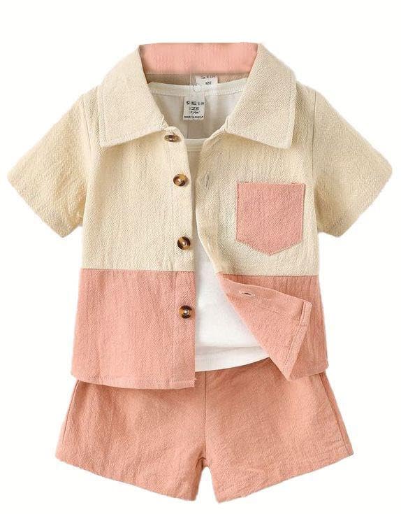 Fabzoo2pcs Summer Baby Boys Short Sleeve Shirt & Shorts Set.Clpthes Set For Kids 1 to 7 Year (Only Shirt & Short)