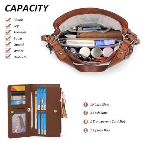 Bolso Hobo para mujer con dos piezas y correa ajustable miniatura 4