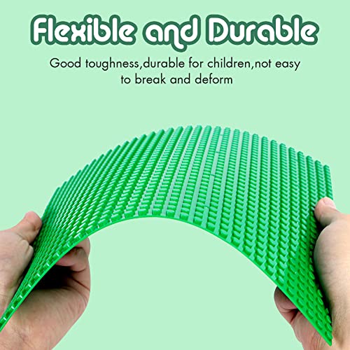Image of Lekebaby 12 Pack Classic Baseplates 10 inch x 10 inch, Building Base Plates for Building Bricks, 100% Compatible with Major Brands and Activity Table-Baseplate, Sturdy & Safe, Age 3 and up Kids, Multicolored
