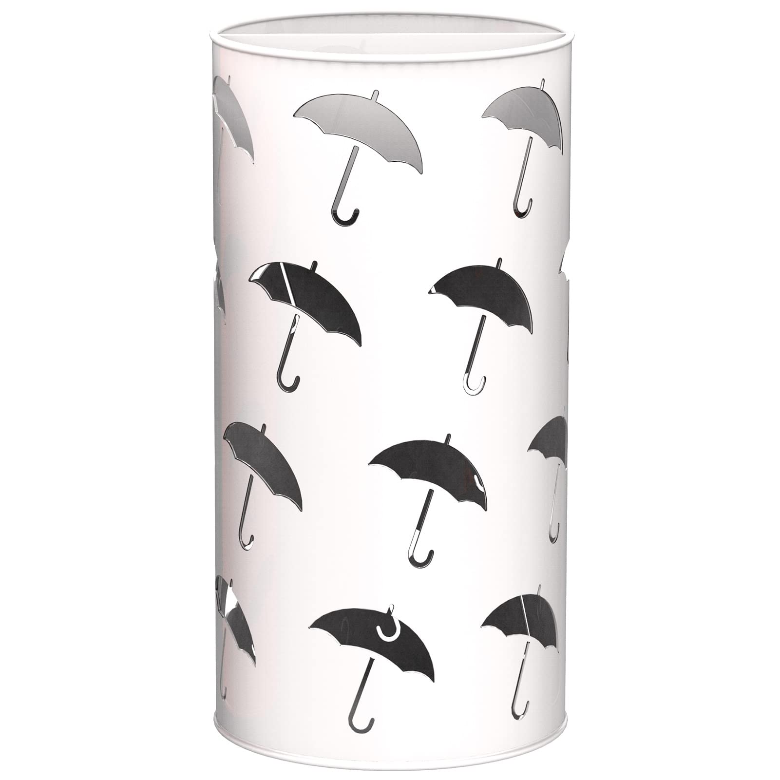 Umbrella Stand Round Umbrella Bucket for Long & Short Umbrellas, Home Apartment Office Indoor Metal Storage Stand Rack, Umbrellas Theme Cut Design