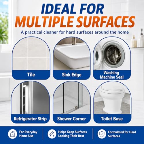 Image of Sugelary Mold Stain Cleaner, 10 Fl oz All-Purpose Gel for Front Loader Seal, Household Cleaner Gel for Bathroom Grout, Sink, Shower, Caulk, Washing Machine Cleaning Solution