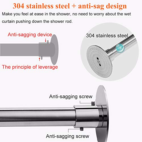 Barre de douche d'angle réglable sans perçage en inox robuste