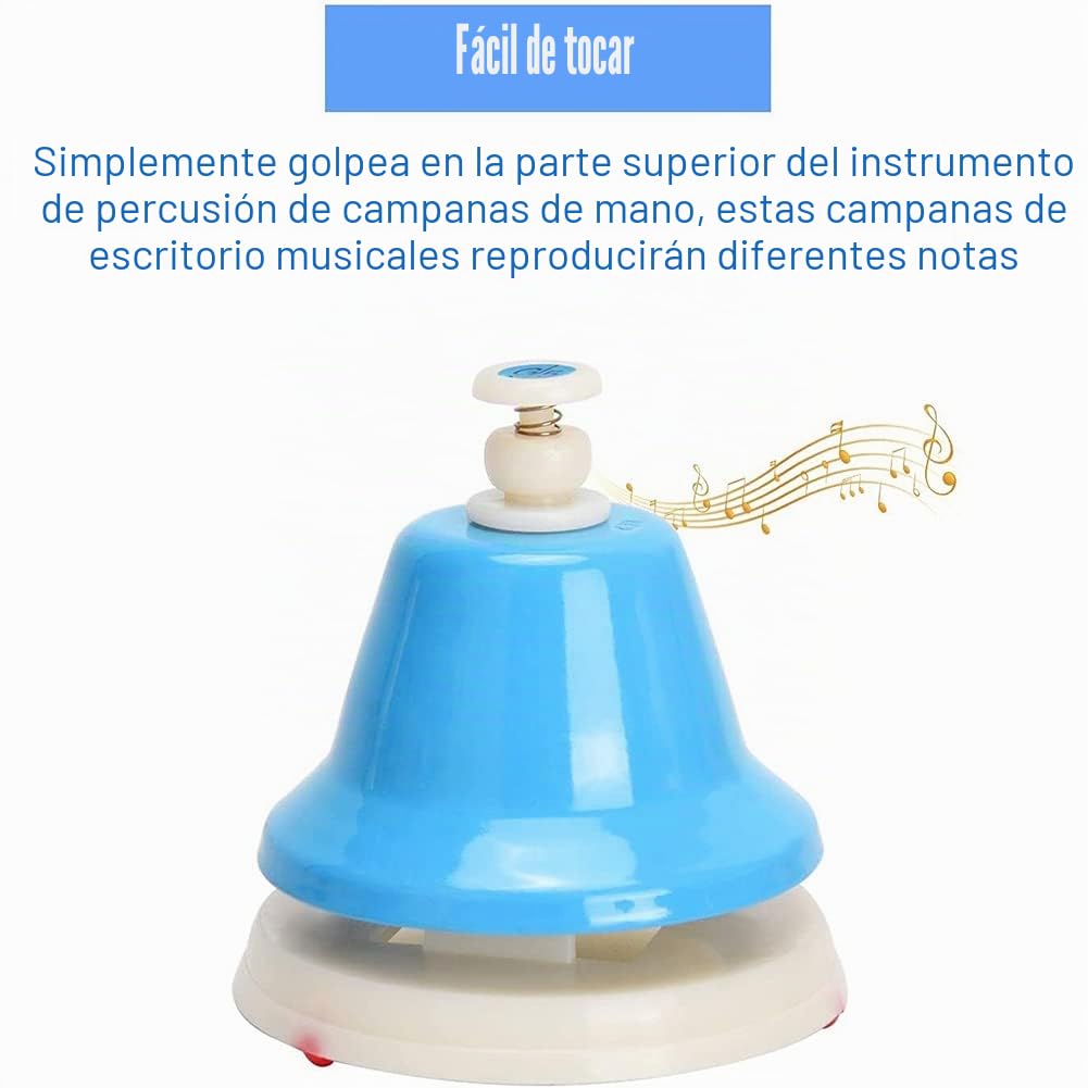 Campanas de mesa, 8 Tonos Diatónicos Metal Mano Campanas, Iris Música Campanas, Aprendizaje Musical que Enseña Instrumento de Percusión