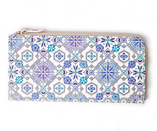 浅草文庫] L字ファスナー 長財布 花菱 はなびし 柄 スリム 財布