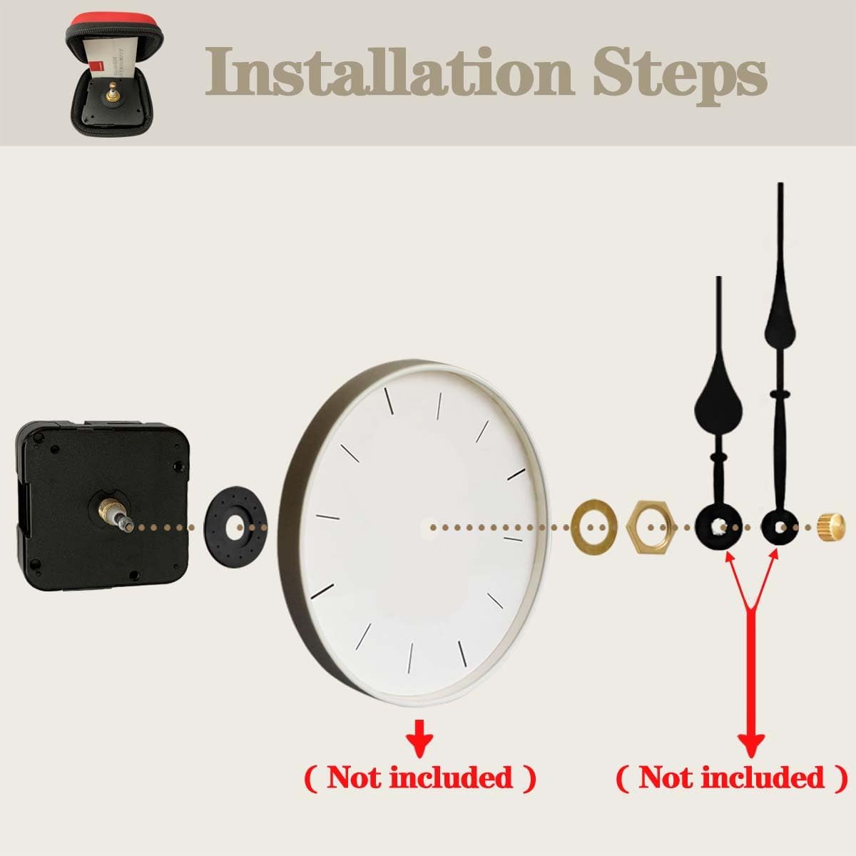 VANGOLD Quartz DIY Wall Clock Movement Mechanisms Battery Powered DIY Repair Parts Replacement (Does not Contain Hands)