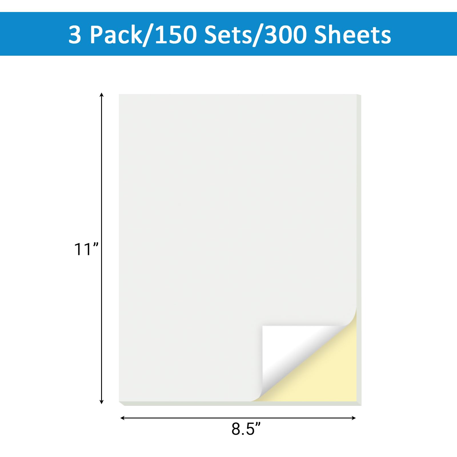 Suituts 150 Sets 8.5X11 Inches Blank Carbonless Notepad, 2-Part