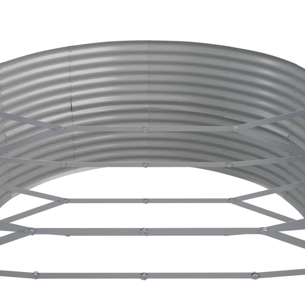 Jardinière surélevée en acier revêtu par pulvérisation - 584 x 140 x 68 cm - Gris - Pour jardin, balcon, terrasse - Robuste - Résistant aux intempéries - Avec grand espace de plantation