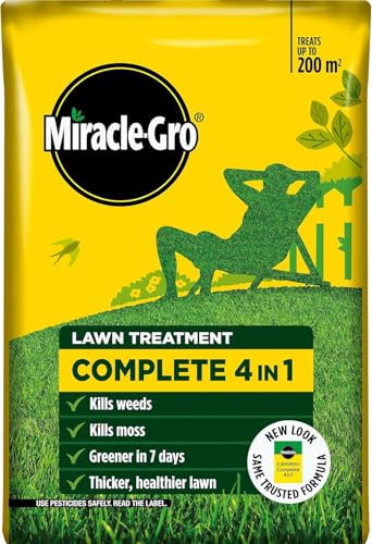 Miracle-Gro EverGreen Complete 4 in 1 Lawn Food – Feeds Grass, Kills Weeds & Moss – WaterSmart Formula for Drought Resistance – Greener Lawn in 7 Days (200m2)