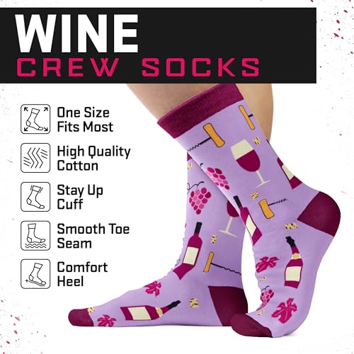 Image of VICRAZY Wine Gifts for Men, Women - Funny Socks - Gifts for Lovers - Stuff, Stocking Stuffers