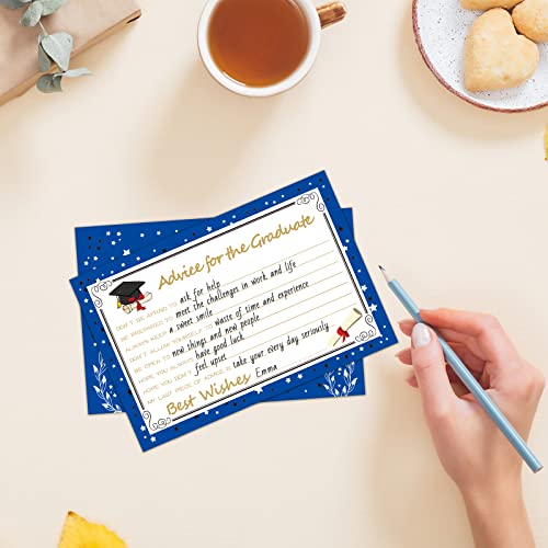 Image of Graduation Wish & Advice Cards - 50PCs Graduate Party Supplies Advice Card for Class of 2026 Graduations Party, Graduate Favors Cards for High /College /Senior School