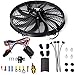 LANGTAO Ventilador de refrigeración de radiador eléctrico de 16 Pulgadas, Kit de Montaje para radiador del Motor, Interruptor de relé de termostato de 175-185 Grados, Accesorios para Coche