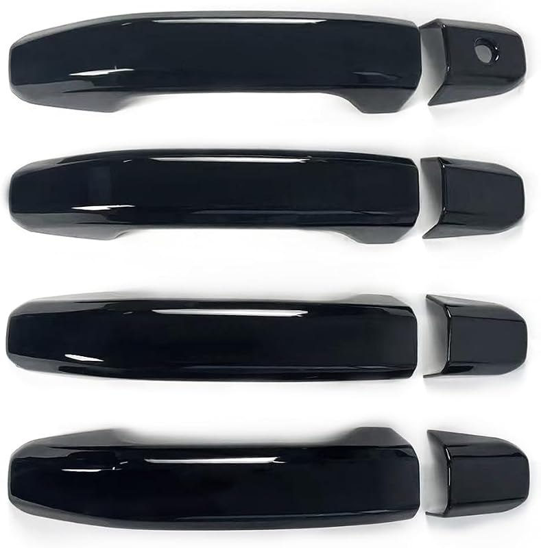 Capas de maçaneta externa BENXUTO em ABS preto brilhante para Chevrolet Silverado e GMC Sierra – 8 unidades