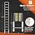 Telescoping Ladder, SocTone 12.5 FT Aluminum Lightweight Extension Ladder with 2 Triangle Stabilizers, Heavy Duty 330lbs Max Capacity, Multi-Purpose Collapsible Ladder for RV or Outdoor Work