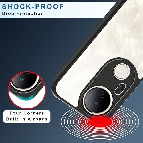 Image of CEDO Backcover for Vivo T4 Ultra (5G) | Camera Protection Bump Shockproof Edge | Ultra Hybrid Transparent Acrylic Clear TPU+PC Hard Backcase Cover (Black)