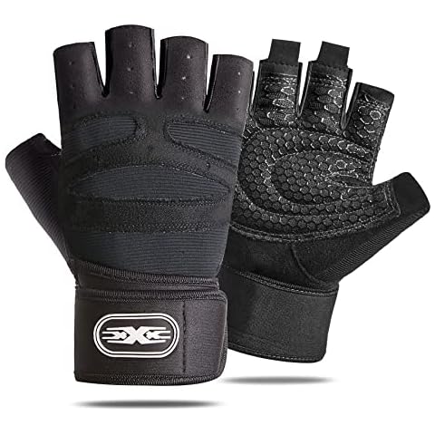 APTTOOL Weight Lifting Gloves for Men & Women, Gym Gloves, Sports Gloves with Wrist Wrap Support, Full Palm Protection, for Weightlifting, Training, Fitness, Exercise, Work Out, Pull Ups (L) Cover