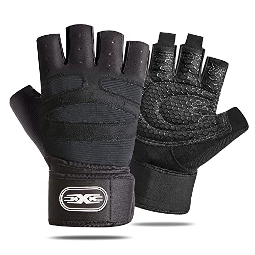 APTTOOL Gant Musculation Homme et Femme, Gants Sport, Gants de Fitness avec Support de Poignet, Protection Complète de La Paume, pour L'haltérophilie, L'entraînement, l'exercice, L'entraînement (M) Cover